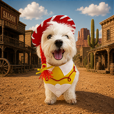 Fantasia para Cachorros e Gatos Inspiração Cowgirl Jessie
