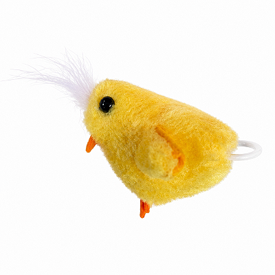 Brinquedo para Gatos Pintinho de Pelúcia com Corda