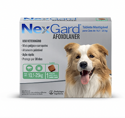 Antipulgas e Carrapatos com 1 Comprimido para Cães de 10,1 a 25kg