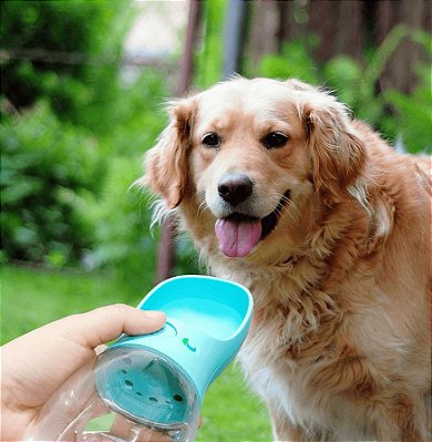 Garrafa Portátil para Cachorros e Gatos Luxo Verde
