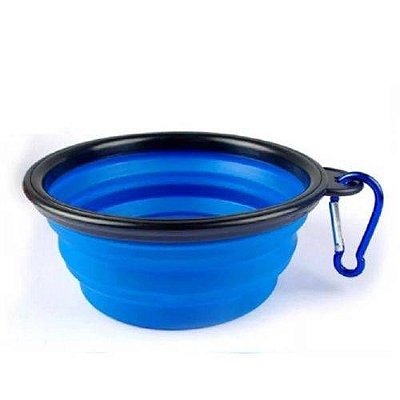Comedouro Retrátil para Cachorros Azul
