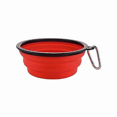 Comedouro Retrátil para Cachorros Vermelho