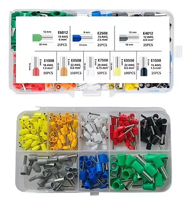 Kit 400 Conectores Isolados Terminais Tubolar Ilhos Isolado