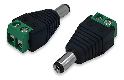 Kit Com 100 Conector P4 Macho Borne Camera Cftv Cor Preto/ Verde