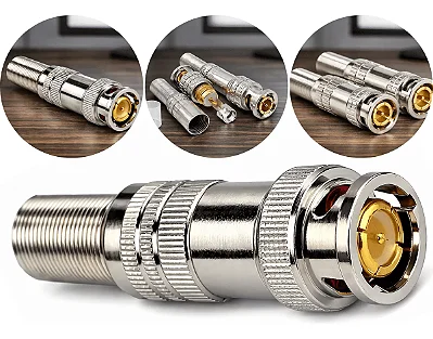 Conector Bnc Com Mola Parafuso 6mm Gold Camera Cftv Dvr