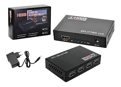 Splitter Hdmi 1x4 Full Hd 3d 4k Divisor Duplicador Sinal
