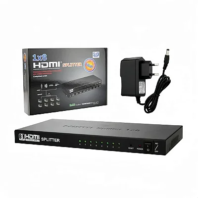 Splitter Hdmi 1x8 Full Hd 3d 4k Divisor Duplicador Sinal