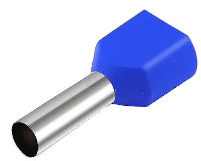 Terminal Tubular Ilhos Duplo 2,5mm Te2510 Pre Isolado (Kit com 100 peças)