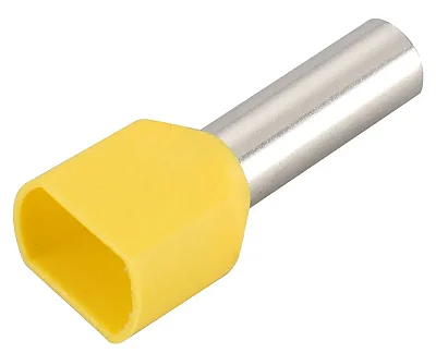 Terminal Tubular Ilhos Duplo 6mm Te6014 Pre Isolado (Kit com 100 peças)