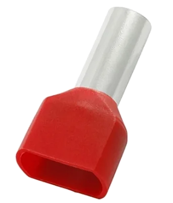 Terminal Tubular Ilhos Duplo 10mm Te1014 Pre Isolado (Kit com 100 peças)