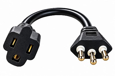 Adaptador Tomada Padrão Americano Para Tomada 20a Padrão Brasileiro 3 Pinos Para Secador Dyson Modelos Supersonic HD01, HD07, HD15, Nural HD16, Professional, R