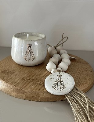 Kit Terço + Vela Nossa Senhora Aparecida