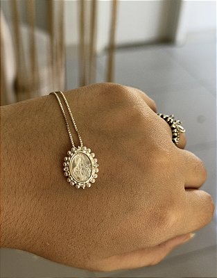 Colar Nossa Senhora das Graças madrepérola
