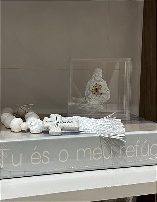 Medalha Sagrado Coração de Jesus em Caixa de Acrílico mini