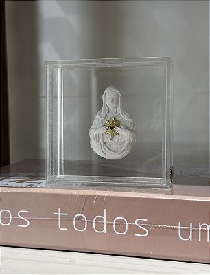 Medalha Imaculado Coração de Maria em Caixa de Acrílico mini