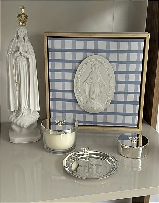 Quadro Medalha Milagrosa azul