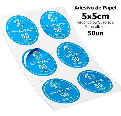 Adesivos Personalizados De Papel 5x5cm 50un