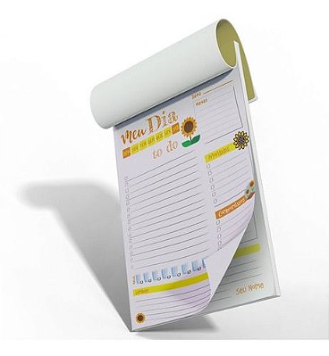 Planner Diário Personalizado Girassol A5 14x20cm 100fls