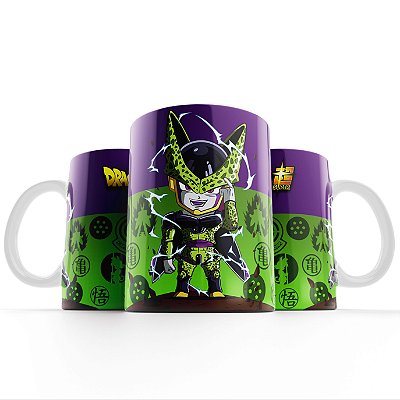 Caneca Xícara Dragon Ball Z Cell Personagens M01 325ml