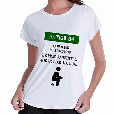 Camiseta feminina, 100% algodão cardado 30.1, baby look gola careca "Artigo 54 (...)".