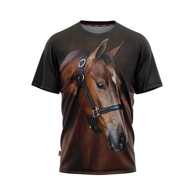 Camiseta Estilo Country Cavalo Marrom