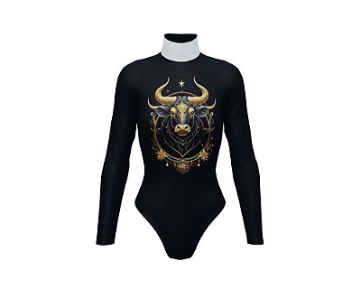 Body Manga Longa Country Cowgirl Touro