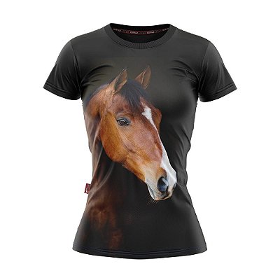 Camiseta Baby Look Cowgirl Cavalo Solitário