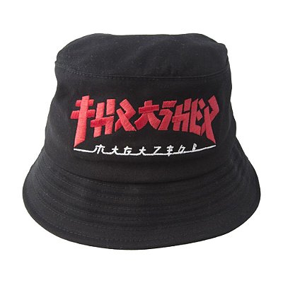 Chapéu Thrasher Bucket Hat Godzilla - Unissex - Preto