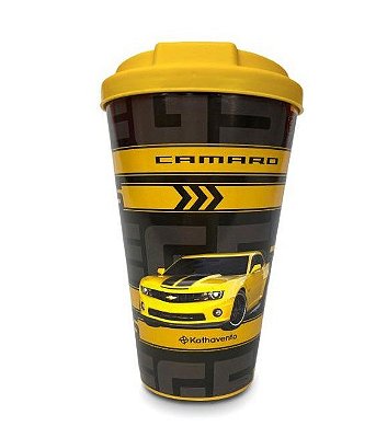 Copo Viagem Bucks Carro Camaro Amarelo