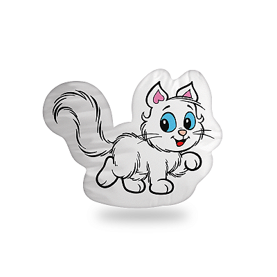 Almofada 3D Gato Mingau - Turma da Mônica Decorativa 35x35 cm