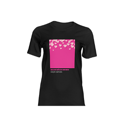 Camiseta Preta Pantone Rosa Kathavento