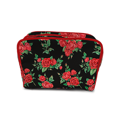 Kit Necessaire Viagem Rosas Fundo Preto - Kathavento