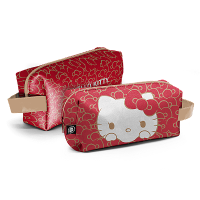 Necessaire Pequena com Alça Hello Kitty Laços 50 Anos