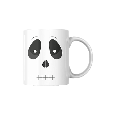 Caneca Assombrada Preto e Branco – O Contraste Perfeito do Terror!