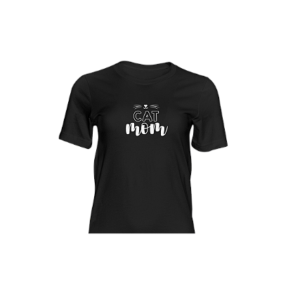 Camiseta Preta Cat Mom Kathavento