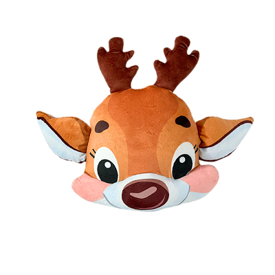 Almofada Formato Rosto Rena Papai Noel Presente Natal