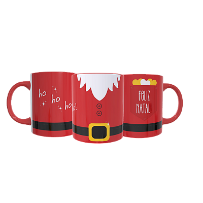 Caneca de Natal 325ml Roupa Papai Noel