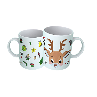 Caneca Presente 325ml Rena de Natal