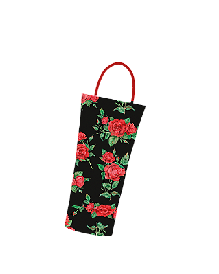 Bag de Vinho Rosas Fundo Preto