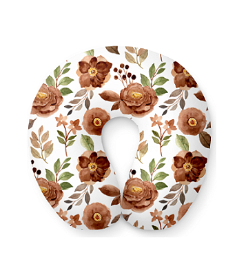 Almofada de Pescoço Floral Mocha