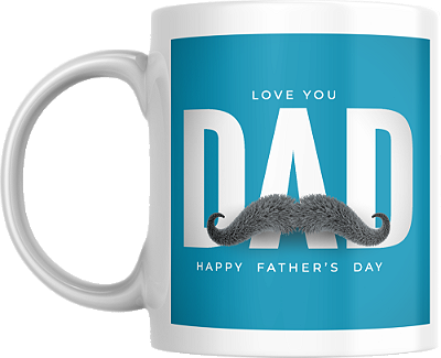 Caneca Paizão Bigode "I Love You Dad" Kathavento 325ml