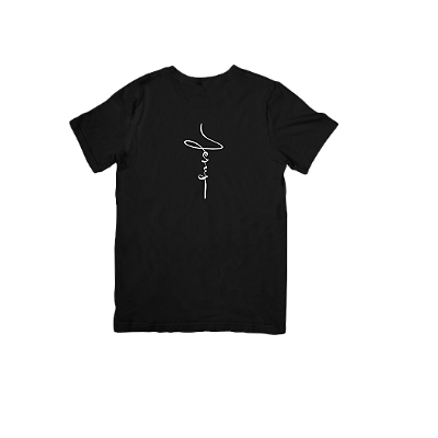 Camiseta Feminina Preta Algodão Jesus | Fé com Atitude e Conforto