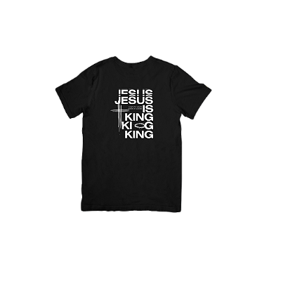 Camiseta Feminina Preta Algodão Jesus Is King | Fé, Estilo e Poder na Sua Essência