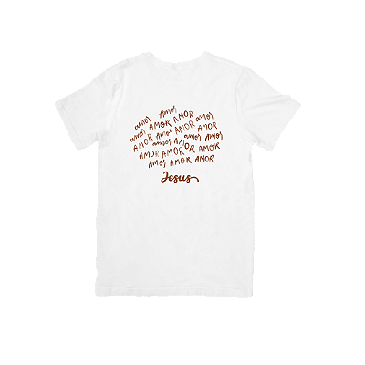 Camiseta Masculina Branca Algodão | Amor – Fé, Simplicidade e Propósito