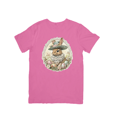 Camiseta Branca Algodão Coelha Vintage