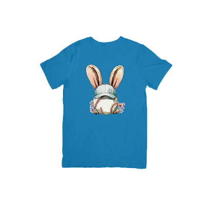 Camiseta de Algodão Coelho Azul Esportista