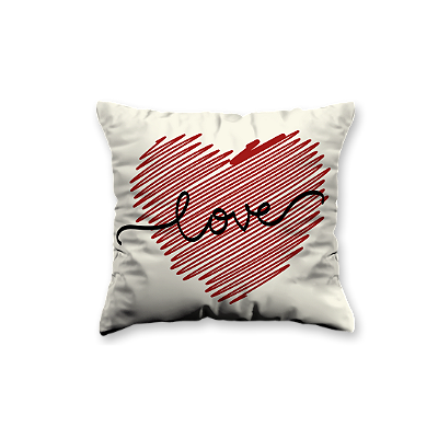 Almofada Aveludada 35x35 - Coração Love