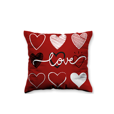 Almofada Aveludada 35x35 - Love vermelha