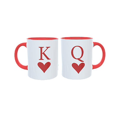 Caneca Porcelana 325ml - Rei & Rainha