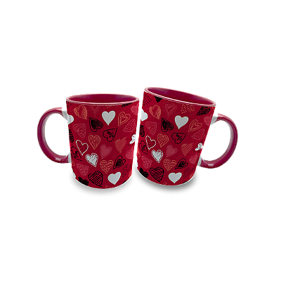 Caneca Porcelana 325ml Corações